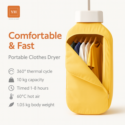 YH - Portable Clothes Dryer – 10kg, Quick & Gentle 60°C